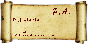Puj Alexia névjegykártya